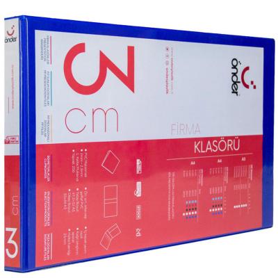 Önder 2021 A3 Firma Tanıtım Klasörü 3 cm 4 Halkalı Mavi Yatay