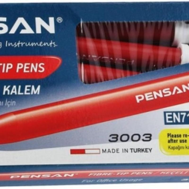 Pensan Keçeli Kalem 3003 Kırmızı 10 Lu