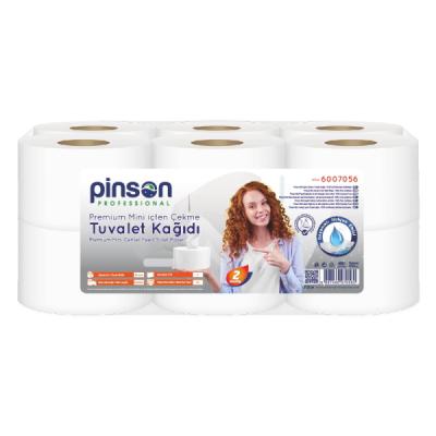 Pinson Premium Mini İçten Çekmeli Tuvalet Kağıdı 12 Li 120 Mt