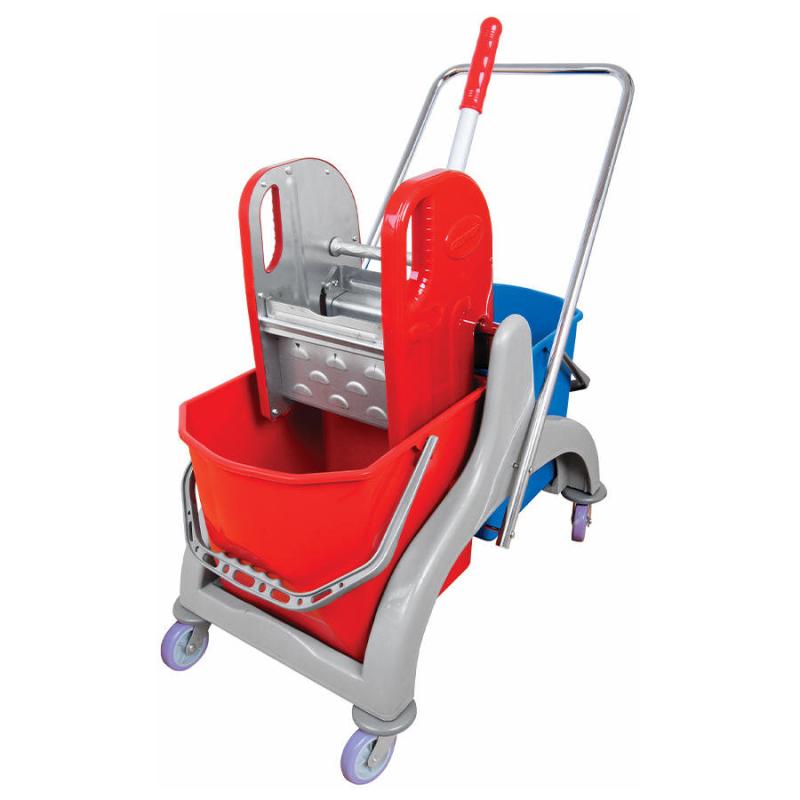 Plastik Gövdeli Çift Kovalı Çelik Presli Temizlik Seti