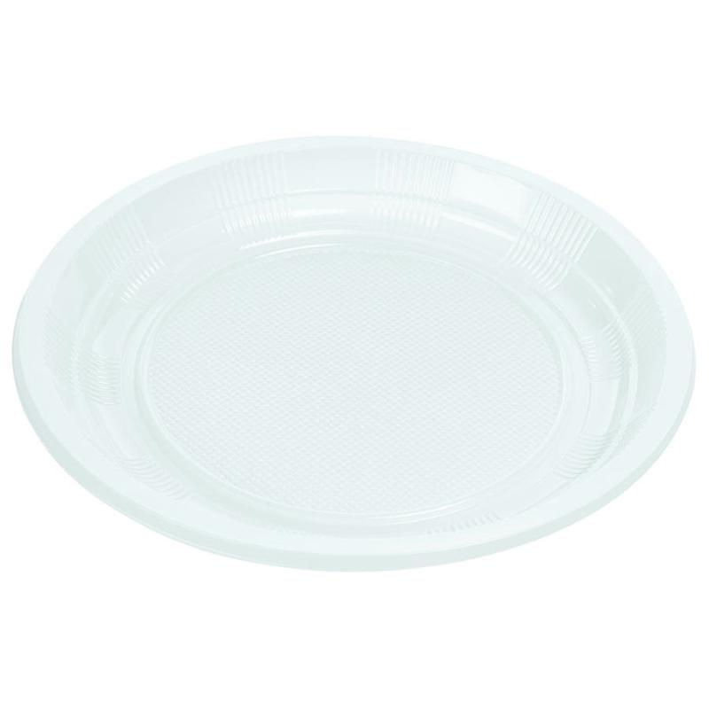 Roll-Up Plastik Tabak Beyaz Ekonomik 21cm 100lü