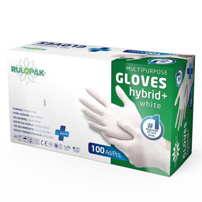Rulopak PE Eldiven Beyaz Large 100'Lü Paket