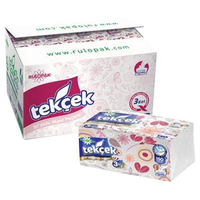 Rulopak Tekçek Bi'Dolu Maxi Peçete 3 Katlı 150 Yaprak 24'lü Paket