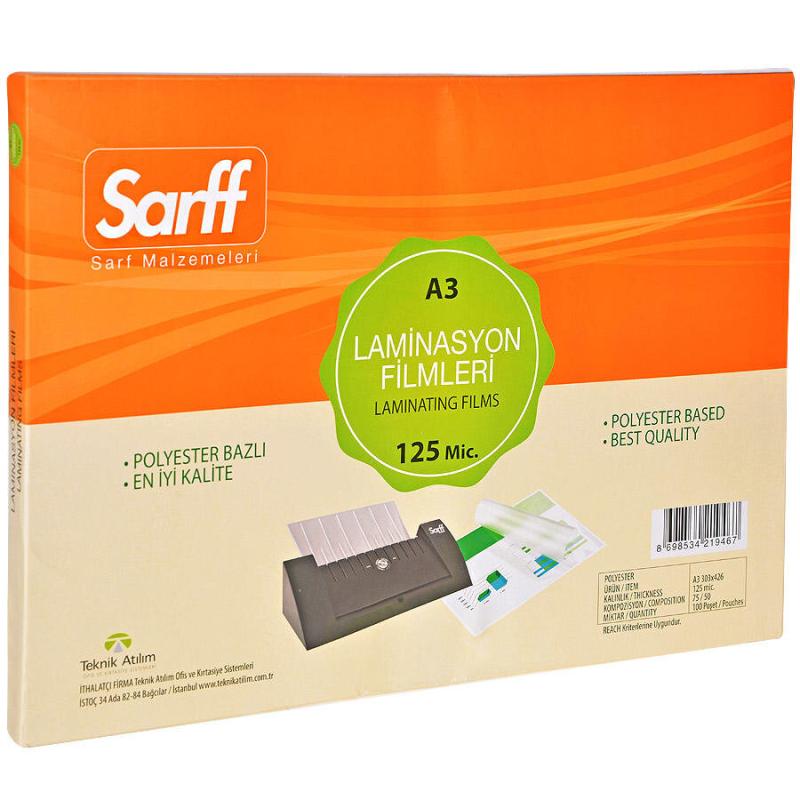 Sarff Laminasyon Filmi 125 Mikron A3 100’lü Kutu
