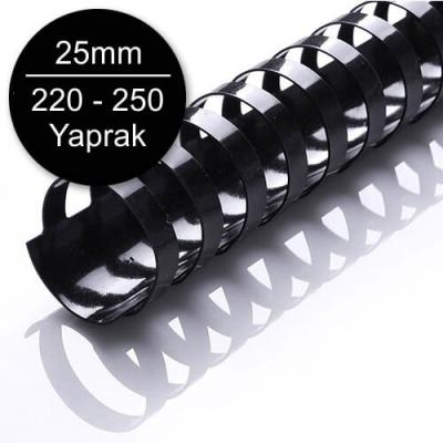 Sarff Plastik Spiral Delux Siyah 25 mm 50 Li