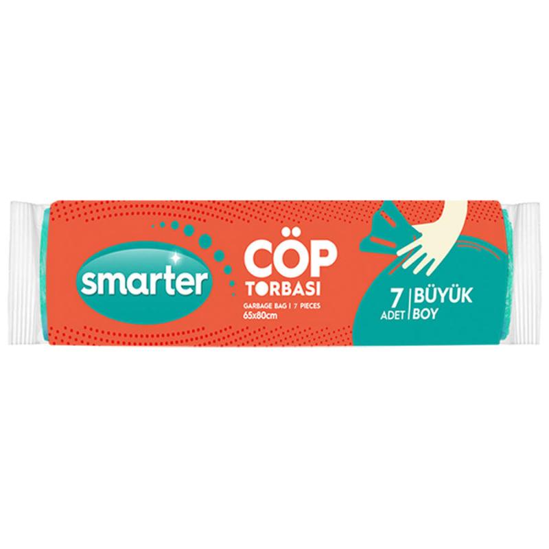 Smarter Çöp Torbası Büyük Boy 65 cm x 80 cm Yeşil 7'li Paket 