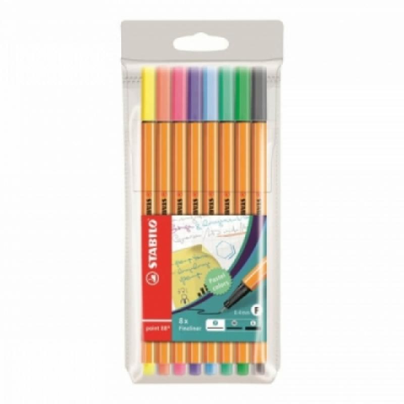 Stabilo Gliss Keçeli Kalem Point 88 8 Li Pastel Askılı Paket 88/8-01