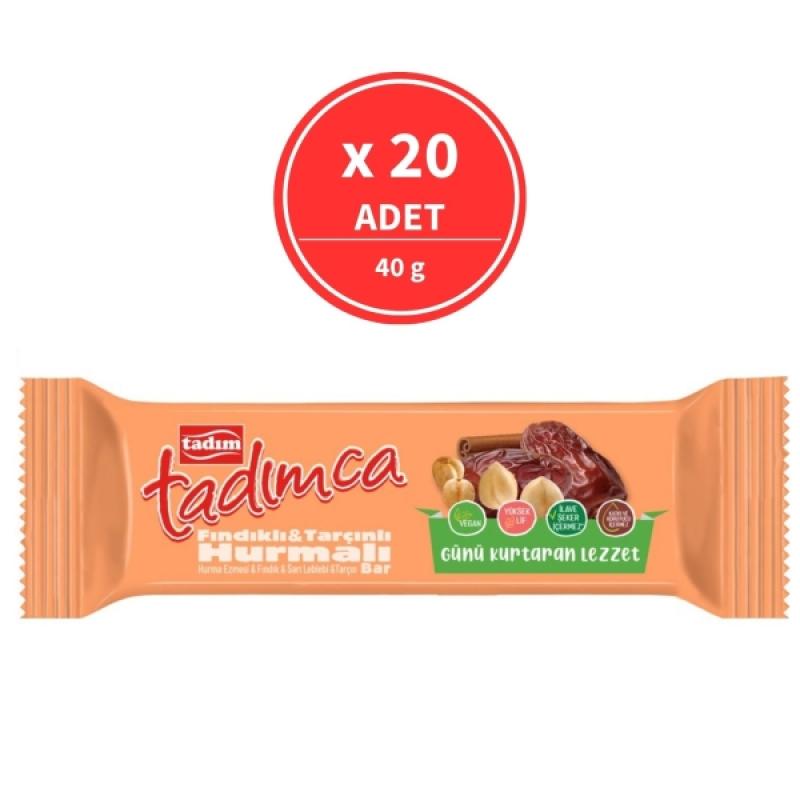 Tadım Tadımca Fındık ve Tarçınlı Hurma Bar 40 Gr 20 Adet