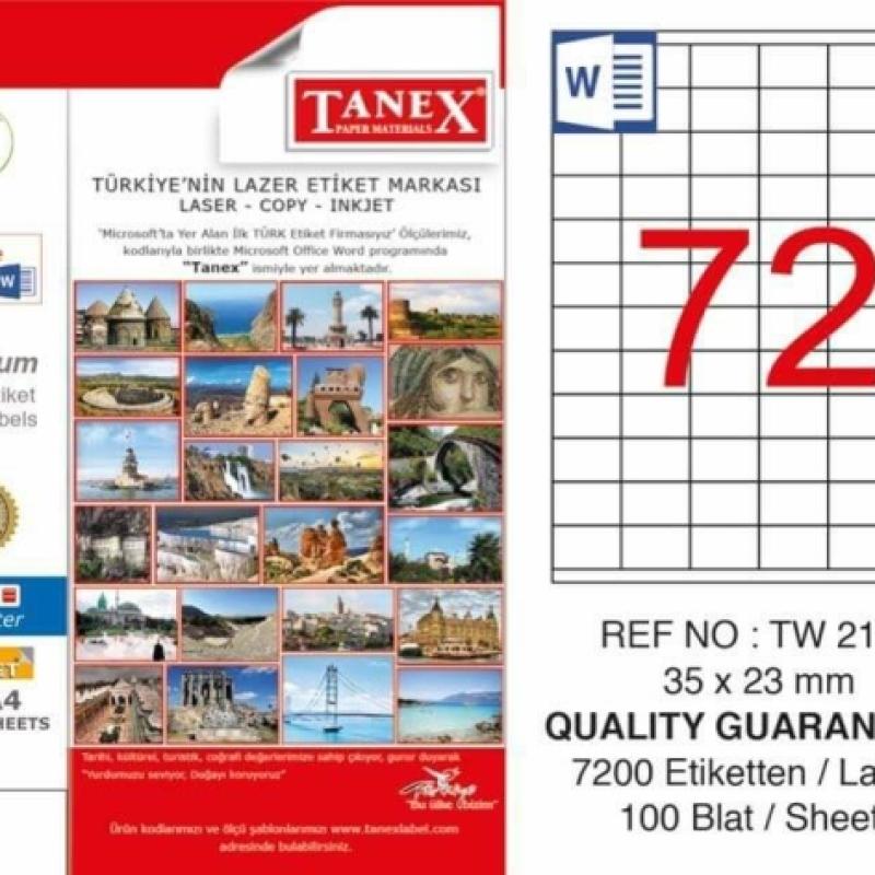 Tanex Lazer Etiket TW-2172 35x23 mm 100 Adet