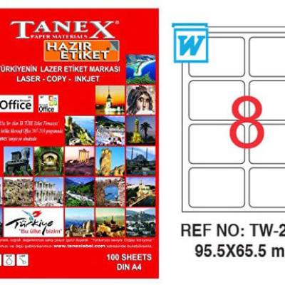 Tanex Lazer Etiket TW-2308 95.5x65.5 mm 100 Adet