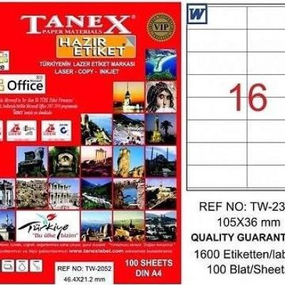 Tanex Lazer Etiket TW-2316 105x36 mm 100 Adet
