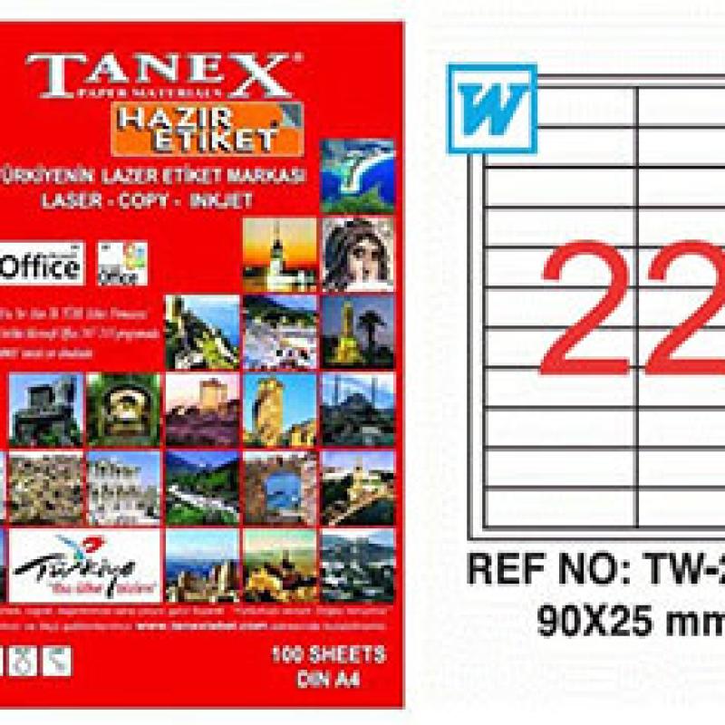 Tanex Lazer Etiket TW-2320 90x25 mm 100 Adet