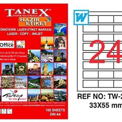 Tanex Lazer Etiket TW-2334 33x55 mm 100 Adet
