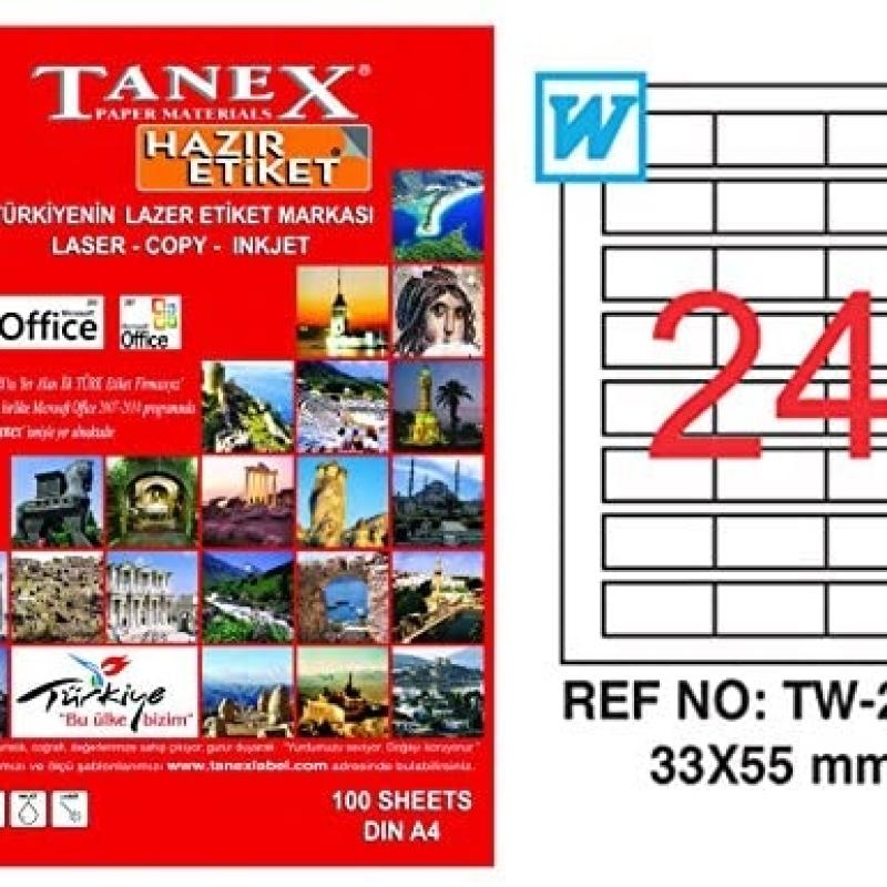 Tanex Lazer Etiket TW-2334 33x55 mm 100 Adet