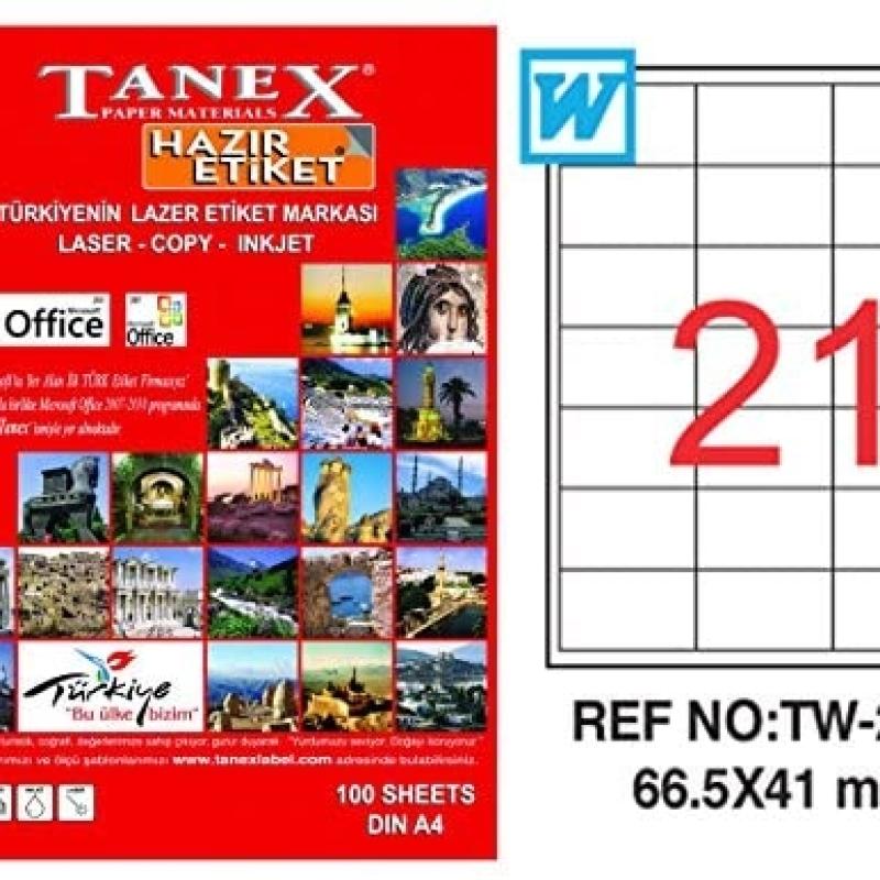 Tanex Lazer Etiket TW-2421 66.5x41 mm 100 Adet