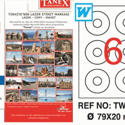 Tanex Lazer Etiket TW-2506 79x20 mm 100 Adet