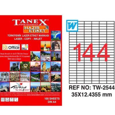 Tanex Lazer Etiket TW-2544 35x12.4355 mm 100 Adet