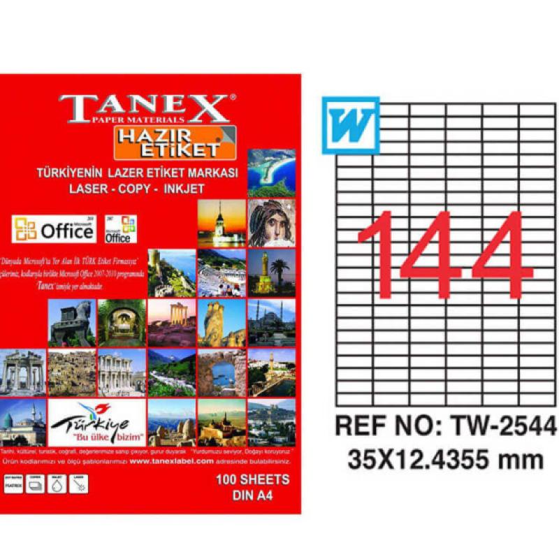 Tanex Lazer Etiket TW-2544 35x12.4355 mm 100 Adet