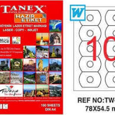 Tanex Lazer Etiket TW-3177 78x54.5 mm 100 Adet