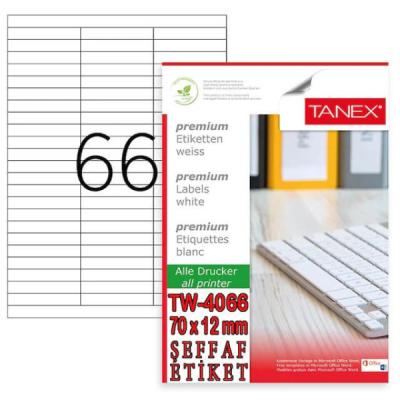 Tanex Lazer Etiket TW-4066 70x12 mm 100 Adet