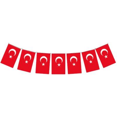 Türk Bayrağı İpli 11 cm x 18 cm 50'li Paket