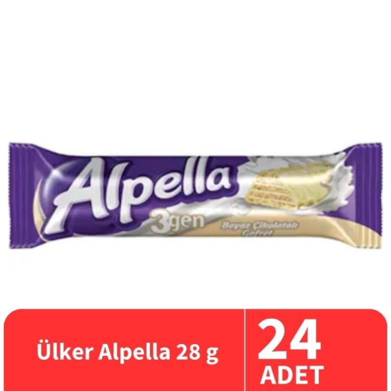 Ülker Alpella 3gen Beyaz Çikolatalı Gofret 28 Gr 24 Adet