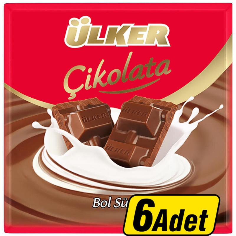 Ülker Bol Sütlü Kare Çikolata 60 gr x 6'lı Paket
