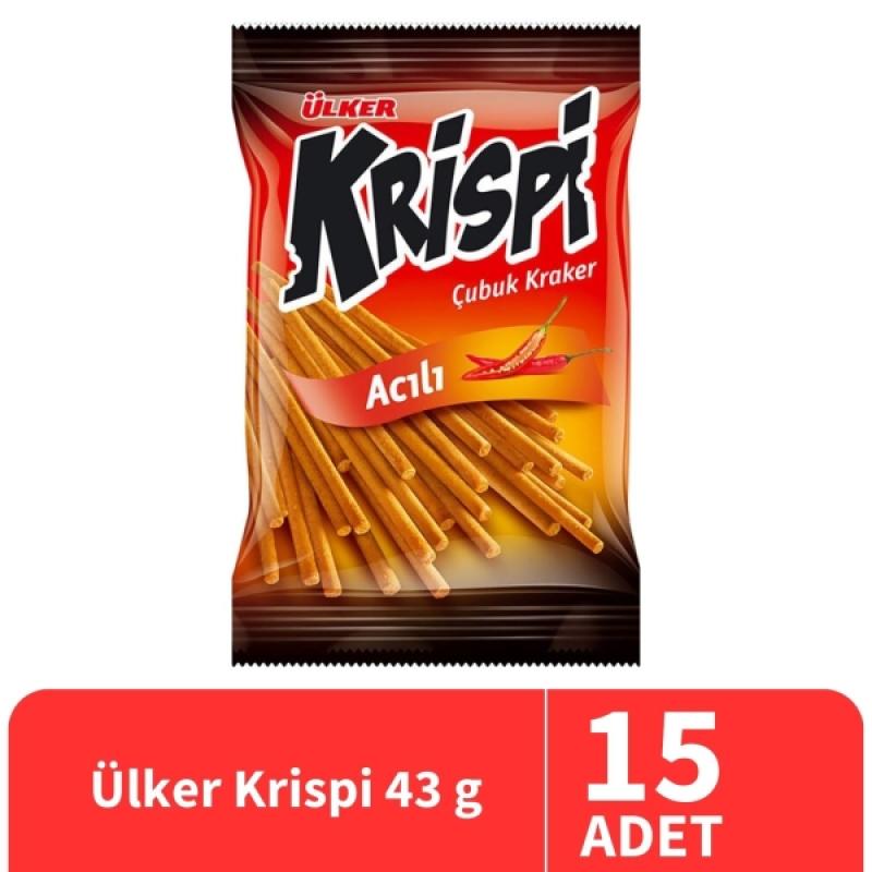 Ülker Krispi Acılı Çubuk Kraker 43 Gr 15 Adet