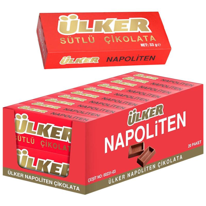 Ülker Napoliten Sütlü Çikolata 33 g 20'li