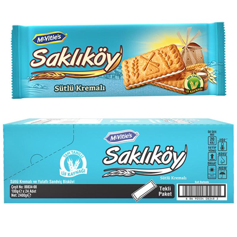 Ülker Saklıköy Sütlü Kremalı Bisküvi 100 g 24'lü