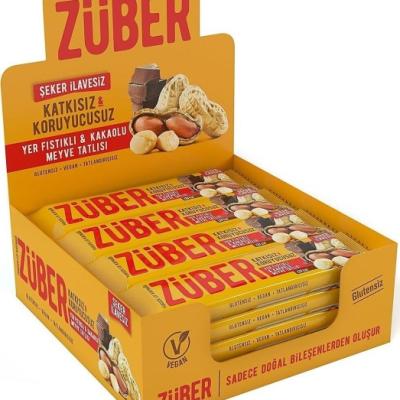 Züber Meyve Bar Yer Fıstık ve Kakaolu 40 Gr 12 Adet
